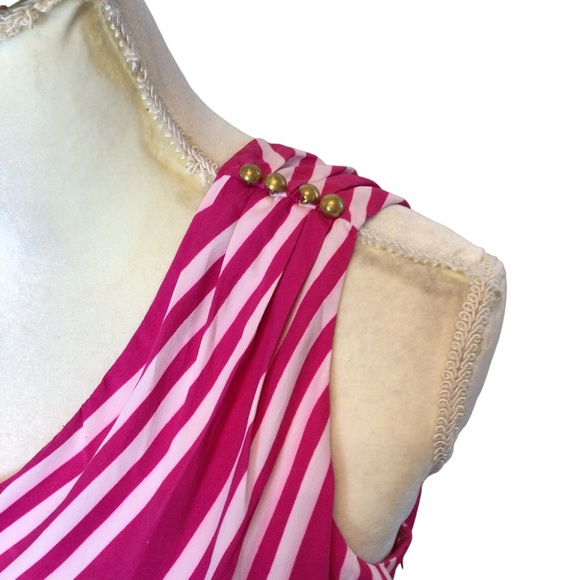 Southern Frock One Shoulder Pink and White dress size Small - Picture 5 of 7